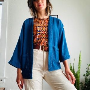 Universal Thread indigo woven cotton shrug